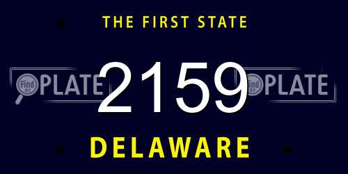 2159 Delaware License Plate