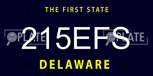 215EFS Delaware License Plate