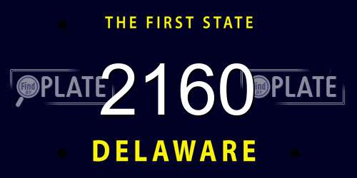2160 Delaware License Plate
