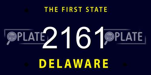 2161 Delaware License Plate