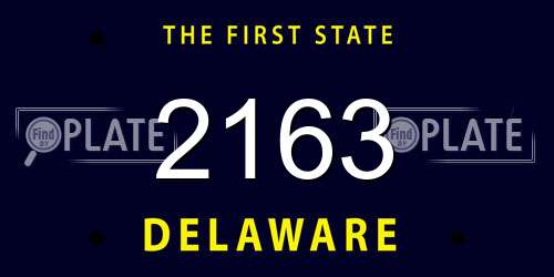 2163 Delaware License Plate
