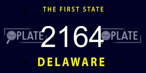 2164 Delaware License Plate