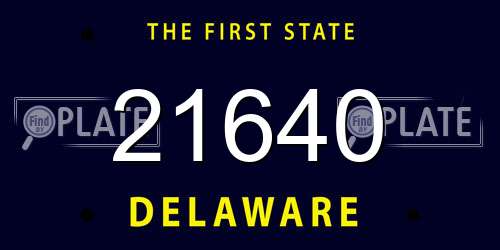 21640 Delaware License Plate