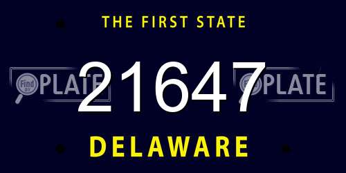 21647 Delaware License Plate