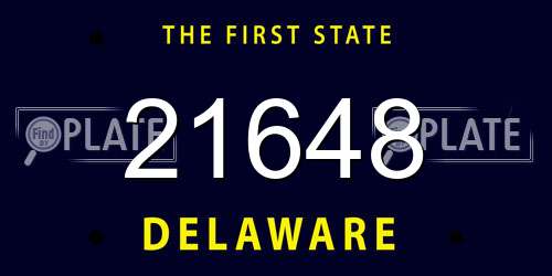 21648 Delaware License Plate