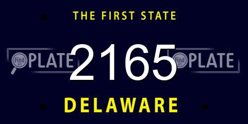 2165 Delaware License Plate