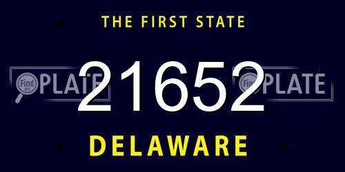 21652 Delaware License Plate