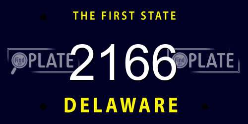 2166 Delaware License Plate
