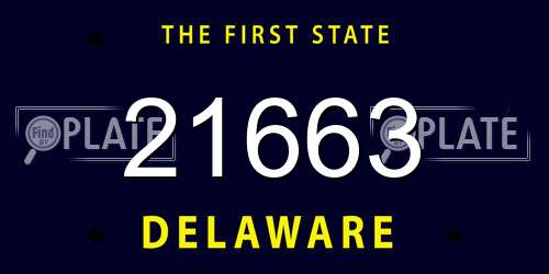 21663 Delaware License Plate