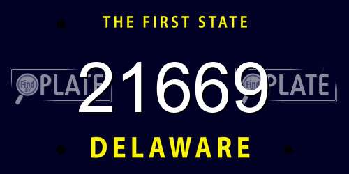 21669 Delaware License Plate