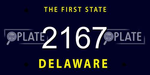 2167 Delaware License Plate