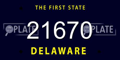 21670 Delaware License Plate