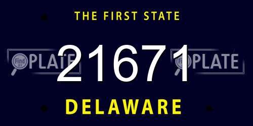 21671 Delaware License Plate