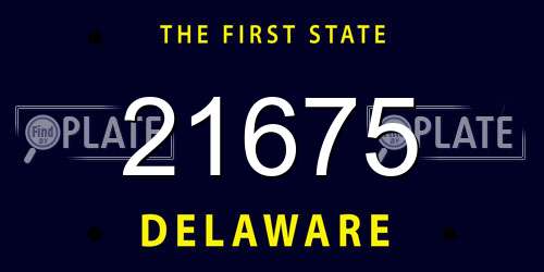21675 Delaware License Plate