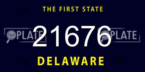 21676 Delaware License Plate