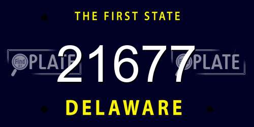 21677 Delaware License Plate