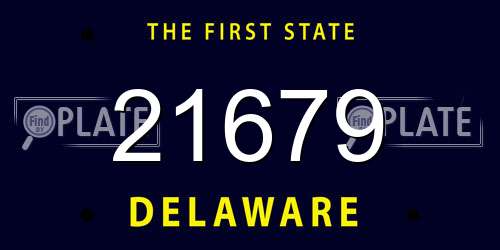 21679 Delaware License Plate