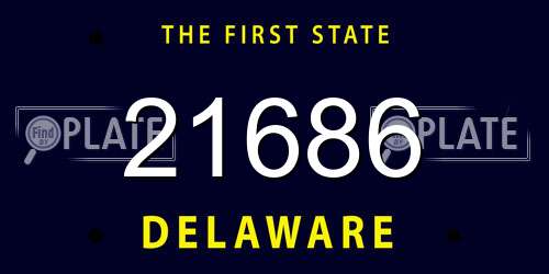 21686 Delaware License Plate