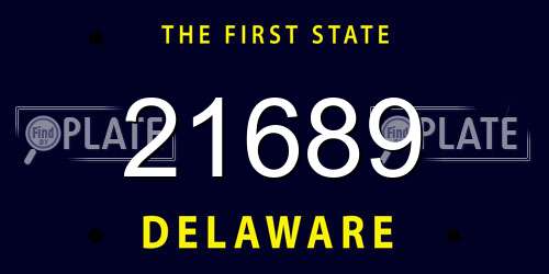 21689 Delaware License Plate