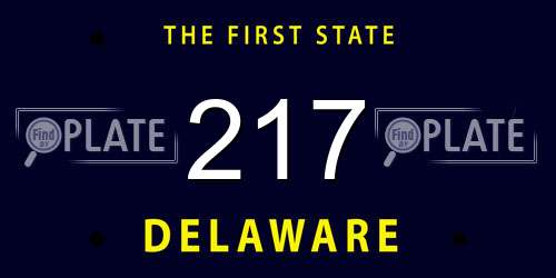 217 Delaware License Plate