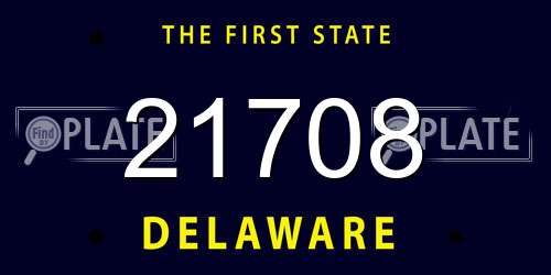 21708 Delaware License Plate