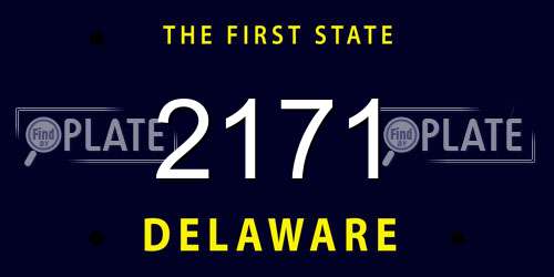 2171 Delaware License Plate