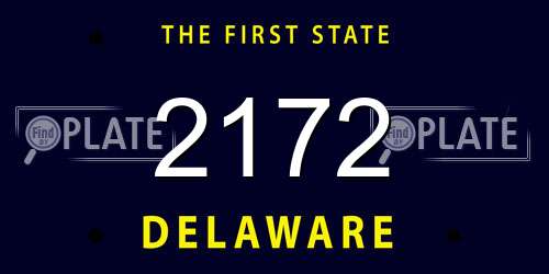 2172 Delaware License Plate