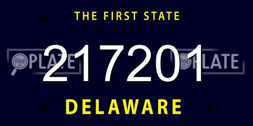 217201 Delaware License Plate