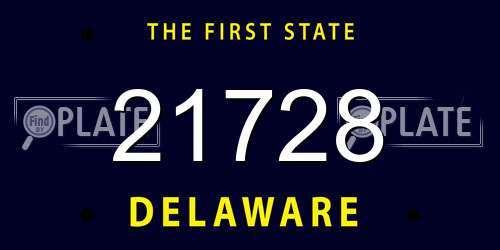 21728 Delaware License Plate