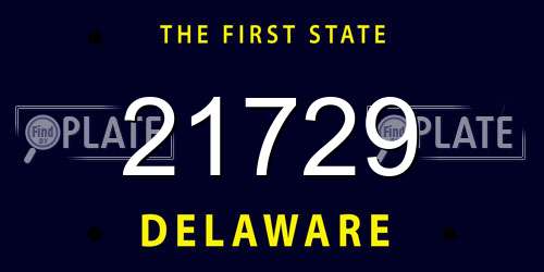 21729 Delaware License Plate