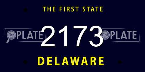 2173 Delaware License Plate