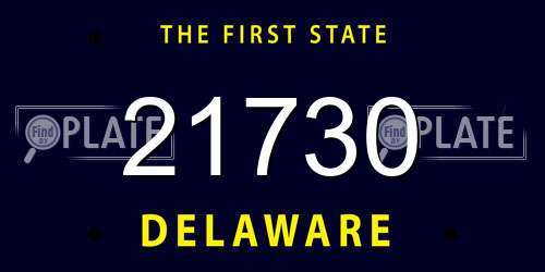 21730 Delaware License Plate
