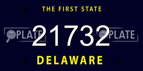 21732 Delaware License Plate