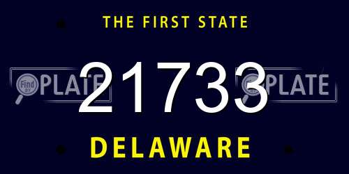 21733 Delaware License Plate
