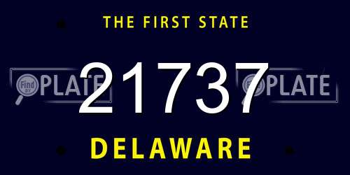 21737 Delaware License Plate