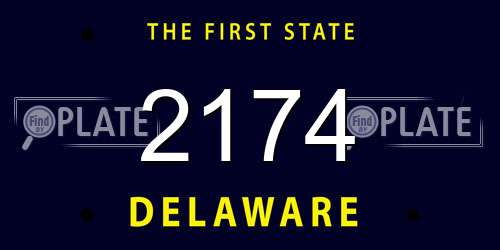2174 Delaware License Plate