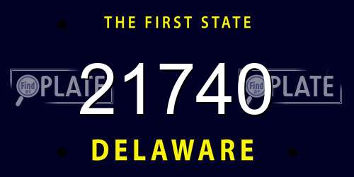 21740 Delaware License Plate