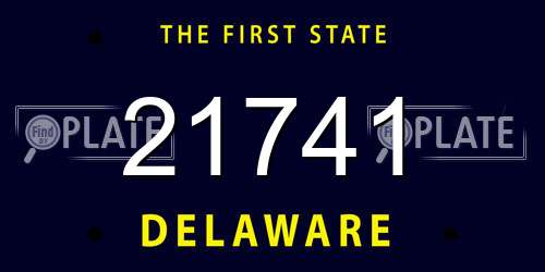 21741 Delaware License Plate