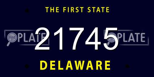 21745 Delaware License Plate