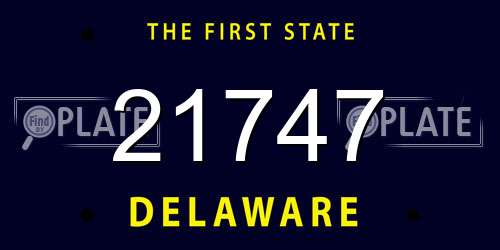 21747 Delaware License Plate