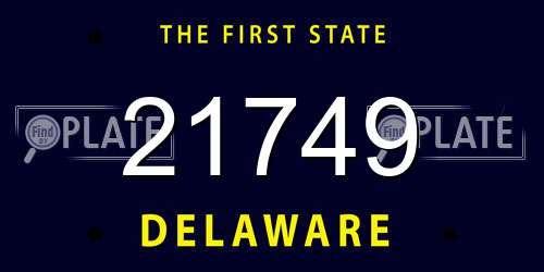 21749 Delaware License Plate