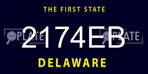 2174EB Delaware License Plate