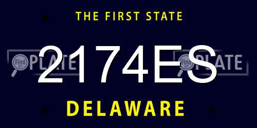 2174ES Delaware License Plate