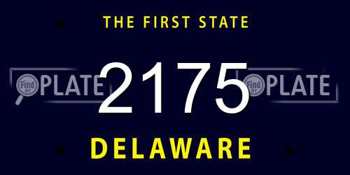2175 Delaware License Plate