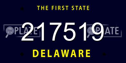 217519 Delaware License Plate