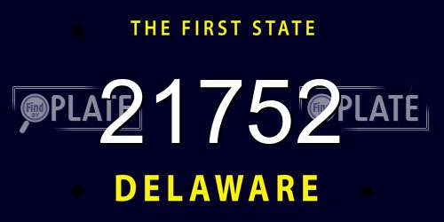 21752 Delaware License Plate