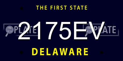 2175EV Delaware License Plate