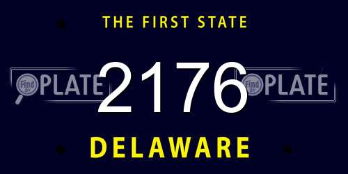 2176 Delaware License Plate