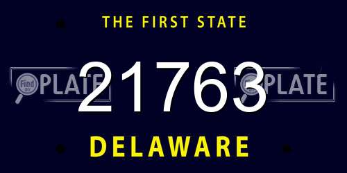 21763 Delaware License Plate