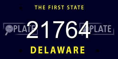 21764 Delaware License Plate